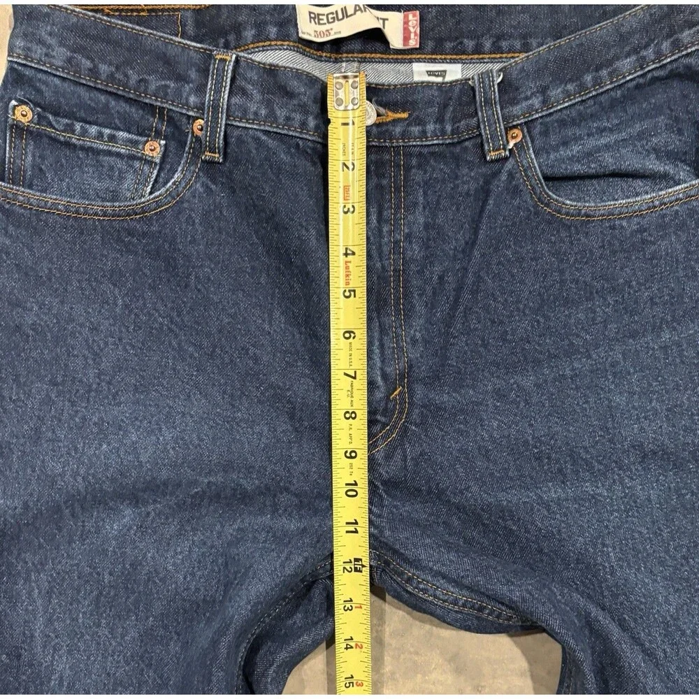 Levi's 505 Men's Regular Fit Blue Denim Jeans 36x30 Blue 100% Cotton